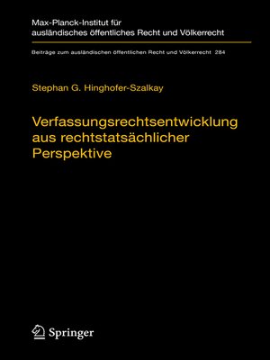 cover image of Verfassungsrechtsentwicklung aus rechtstatsächlicher Perspektive